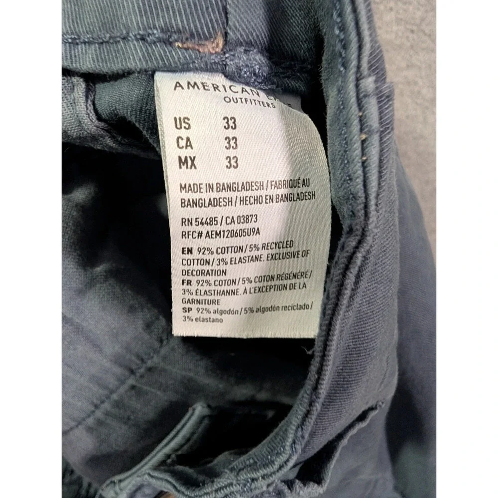 American Eagle Flex Chino Shorts Men's 33 Blue Stretch Casual Preppy Golf